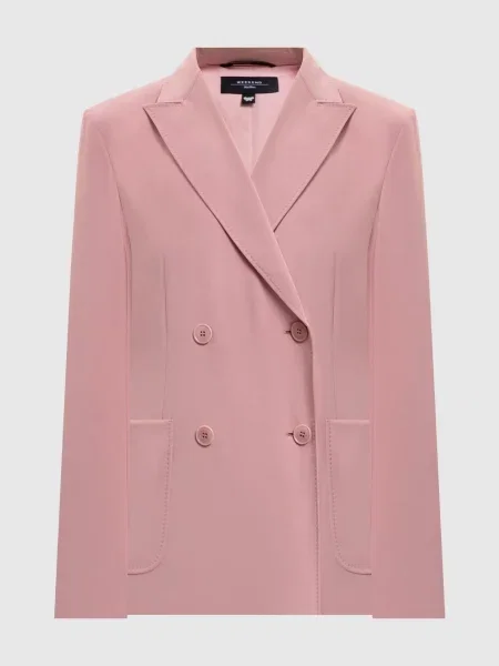 Двобортний жакет ZINNIA з вовни Max Mara Weekend рожевий