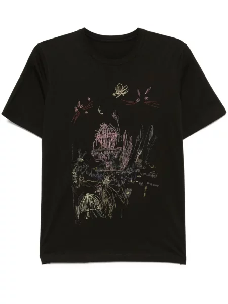 Tricou Jnby cu broderie maro