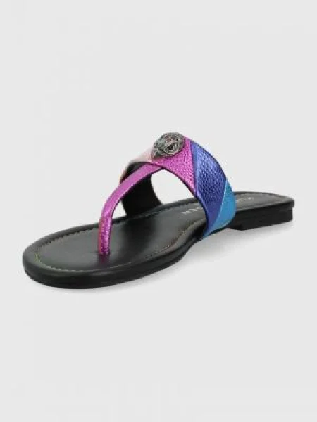 Kožené žabky Kurt Geiger London Kensington T-Bar na plochém