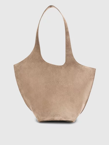 Замшевая сумка The Attico бежевая