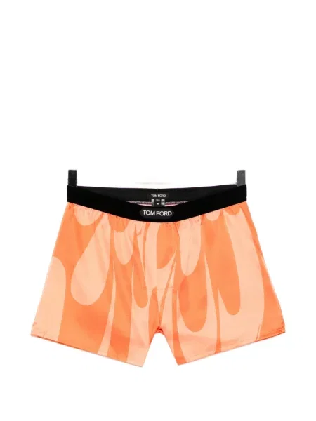 Boxeri Tom Ford de mătase cu imagine cu imprimeu abstract portocaliu