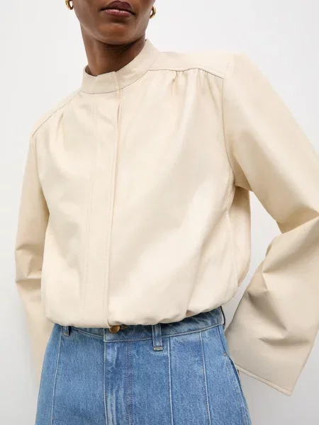 Answear.LAB kurtka skórzana MEMO z kolekcji Unscripted beżowa