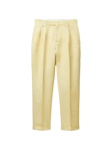 Pantaloni Versace de lână business galben