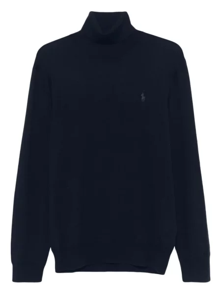 Șosete Polo Ralph Lauren cu broderie în carouri plisate albastru