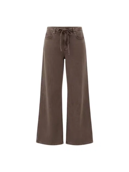 Szerokie jeansy Goldgarn Denim brązowe