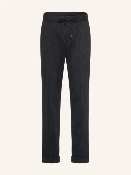 Desoto Kalhoty Z Teplákoviny Střih Slim Fit / tmavě šedá černá