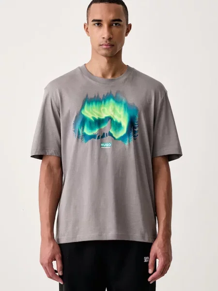 HUGO Blue tricou pentru bărbați din Norostee gri
