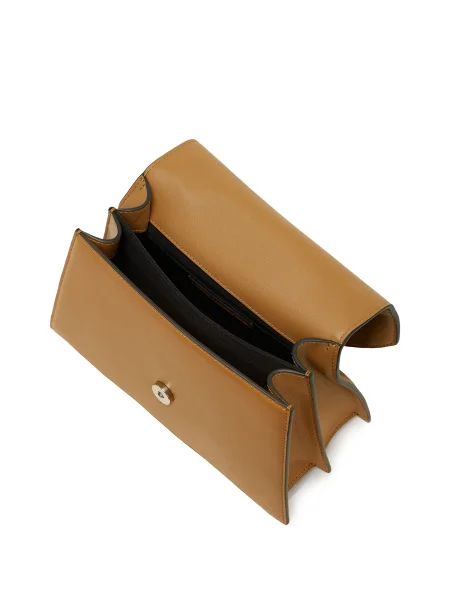 Karl Lagerfeld crossbody kabelka dámska kožená K/SIGNATURE hnedá