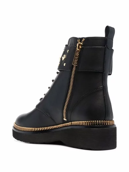 Kožené kotníkové boty Michael Michael Kors na ramínka černé