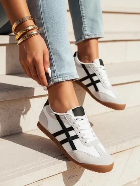 Sportowe sneakersy RUNLUX Dstreet białe