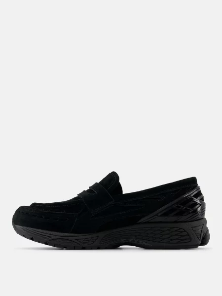 Замшевые лоферы New Balance черные