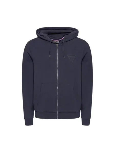 Sweter Guess z kapturem niebieski