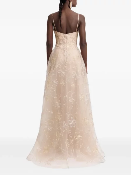 Rochie maxi Gemy Maalouf cu broderie din tul