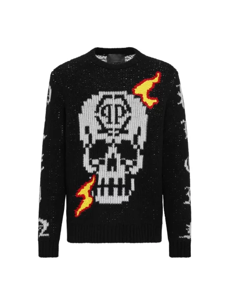 Sweter Philipp Plein wełniany czarny