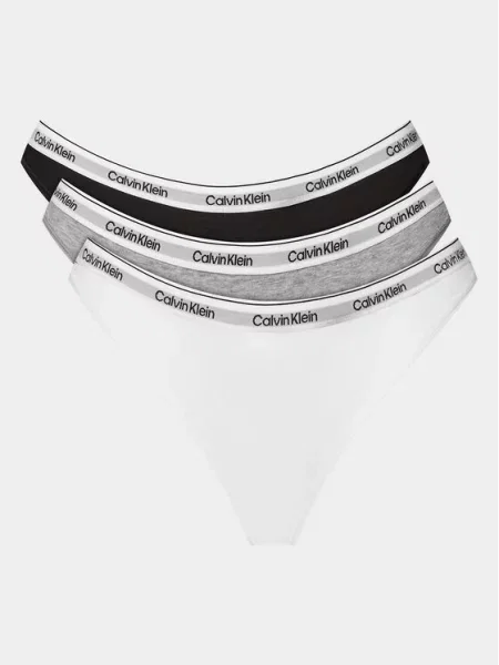 Calvin Klein Tanga gaćice siva / crna bijela