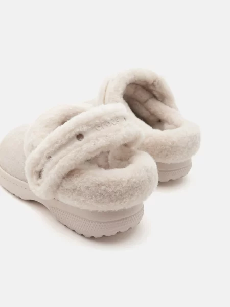 Crocs Šľapky Classic Unfurgettable Suede Clog Krémová