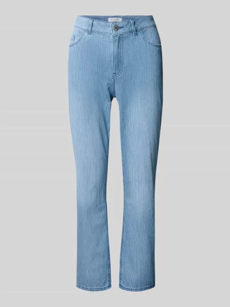 Jeansy w kroju slim fit z bocznymi Christian Berg Woman niebieskie