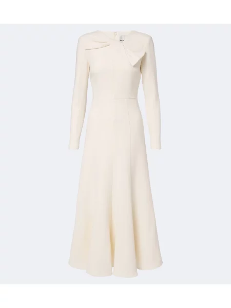 Rochie de cocktail Roland Mouret cu funde de lână alb