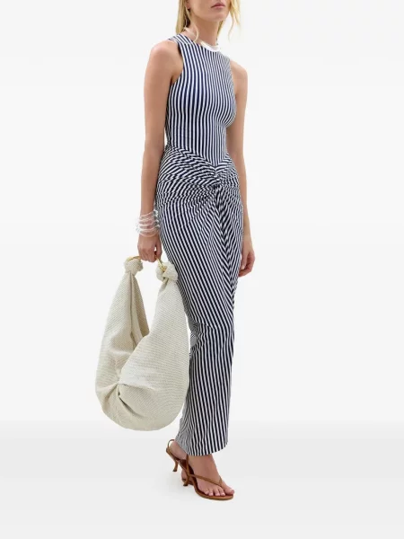 Rochie maxi Silvia Tcherassi cu dungi albastru