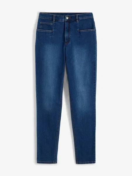 Jeansy mom ze stretchem high waist niebieskie