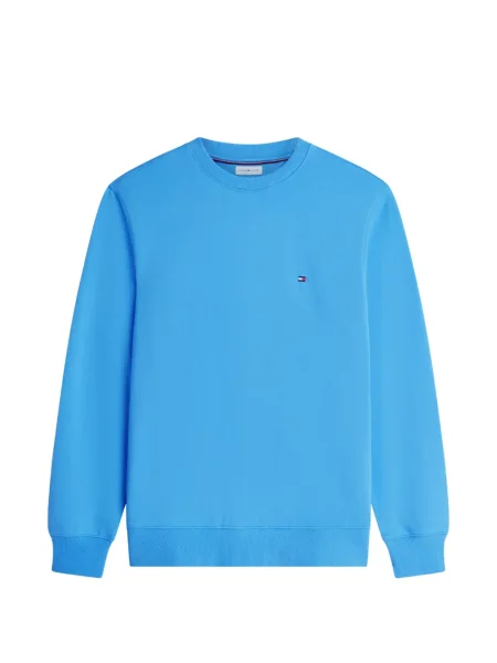 Pulover Tommy Hilfiger cu broderie cu decolteu rotund albastru