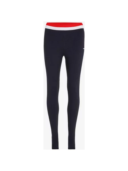 Długie rajstopy Tommy Hilfiger Stripe Tape Granatowo-biało-czerwone S czerwone