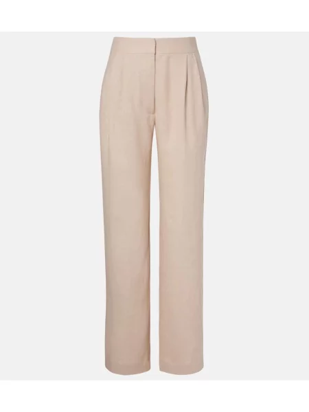 Pantaloni Asceno de in cu picior lat bej