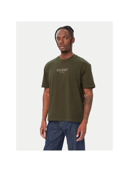 Guess T-shirt Tamno Oversize zelena