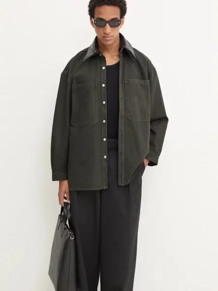 Nanushka ing BEAUX férfi galléros relaxed zöld