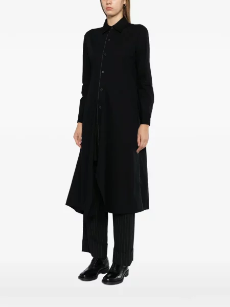 Rochie tip cămașă Yohji Yamamoto drapată negru