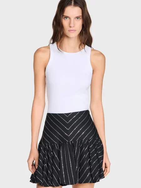 Юбка Sandro в полоску белая