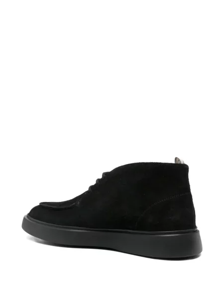 Botine Officine Creative cu șireturi din piele de căprioară negru