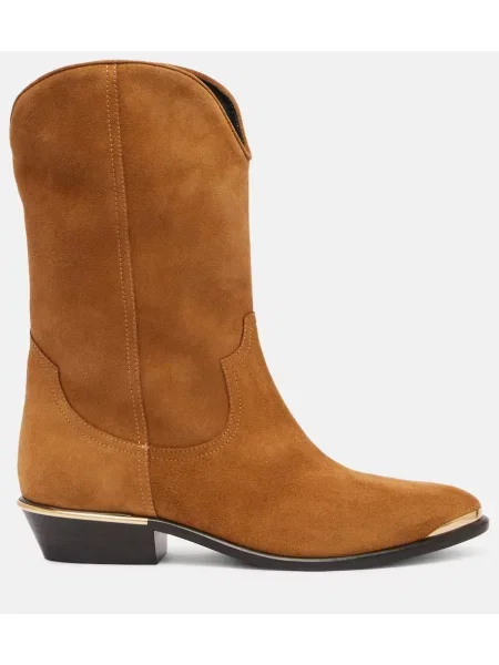 Botine Isabel Marant din piele de căprioară cowboy maro