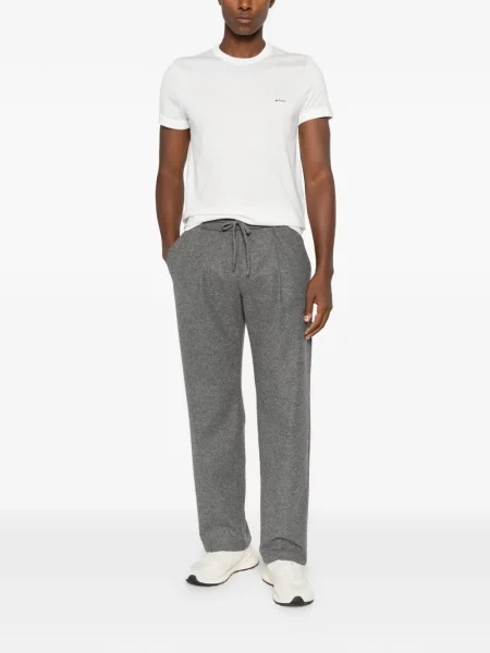 Tricou Kiton cu broderie alb