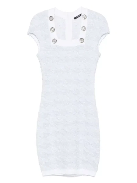 Rochie mini Balmain din tweed de costum albastru