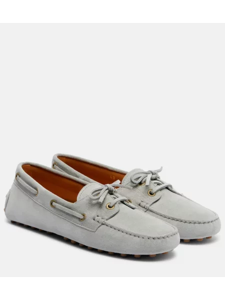 Pantofi loafer Tod's din piele de căprioară gri