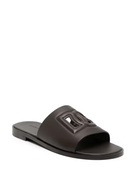 Papuci Dolce & Gabbana din piele maro