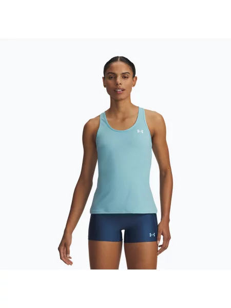 Tricou de antrenament pentru femei Under Armour Tech Mesh Racer Tank blue haze/white alb