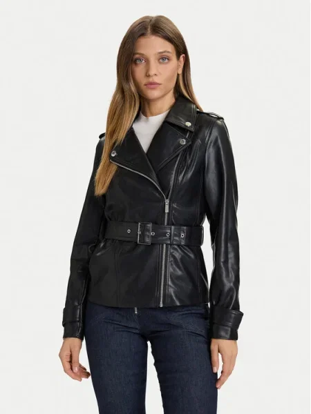 Morgan Яке от имитация на кожа черен