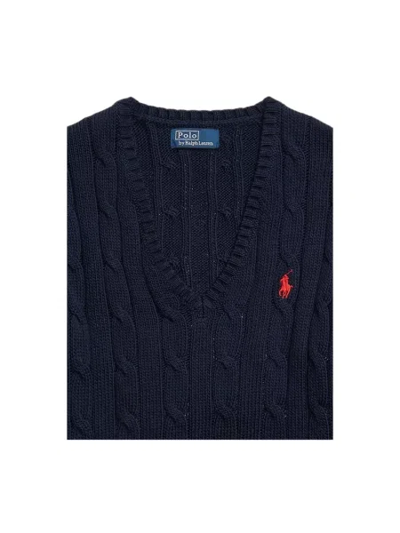 Polo Ralph Lauren Sweter z dzianiny Kobiety niebieski jednolity S granatowy