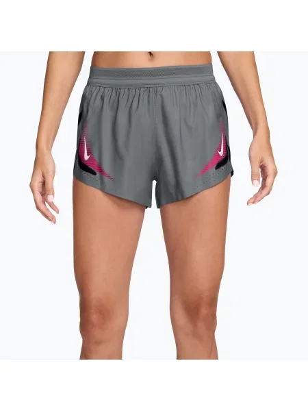 Pantaloni scurți de alergare pentru femei Nike AeroSwift iron grey/white alb