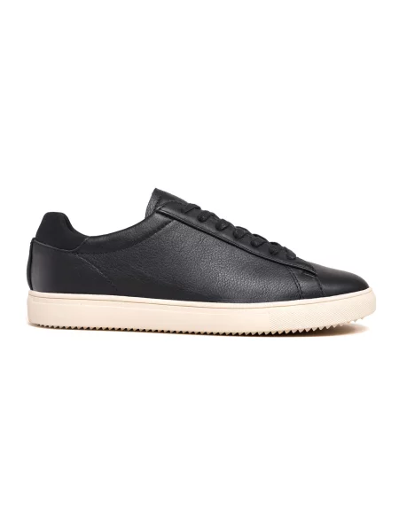 Clae Bradley Black Milled Tumbled Leather Mężczyźni Buty sportowe Clae Size: czarny