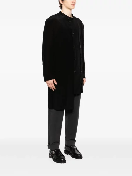 Ασύμμετρος μπουφάν Yohji Yamamoto με όρθιο γιακά μαύρο