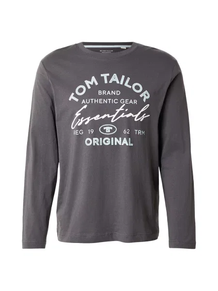 TOM TAILOR Tricou azur / gri alb