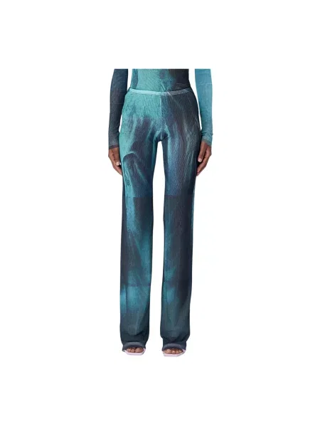 Spodnie Jean Paul Gaultier z siateczką niebieskie