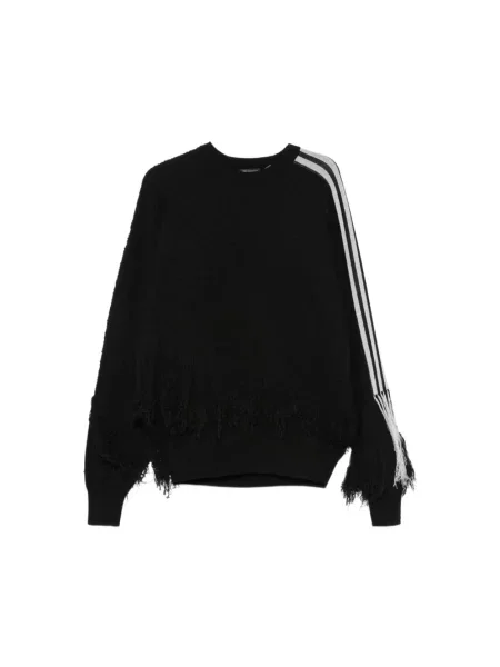 Bluza Y-3 z frędzli wełniana czarna