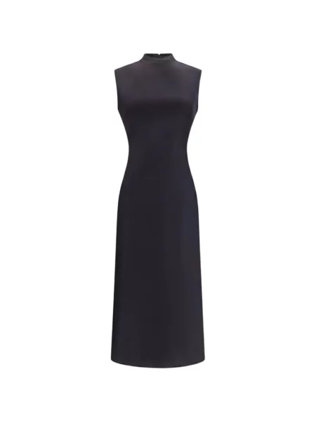 Rochie midi Maison Margiela fără mâneci negru