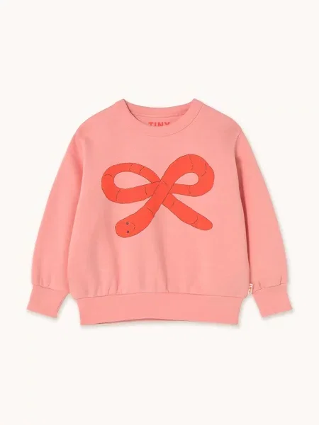 Tinycottons Dětská mikina WORM GRAPHIC SWEATSHIRT růžová