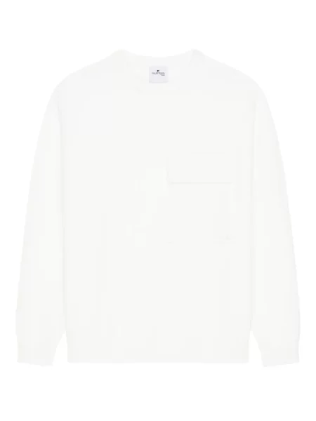 Pulover Courreges cu decolteu rotund alb