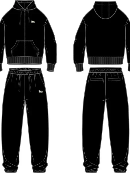 Trening Lonsdale cu glugă negru